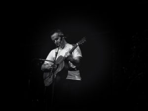 Phil Elverum (Mount Eerie) in a brief moment of reflection during his set at The Knockdown Center on March 22, 2018.